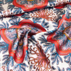 Stretch Seidensatin Junglebird pink