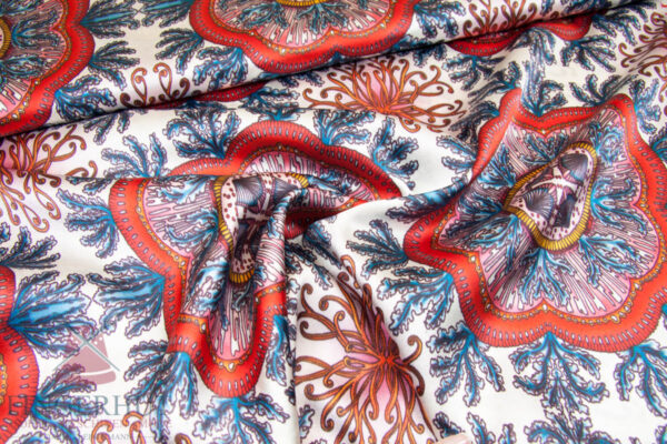 Stretch Seidensatin Junglebird pink