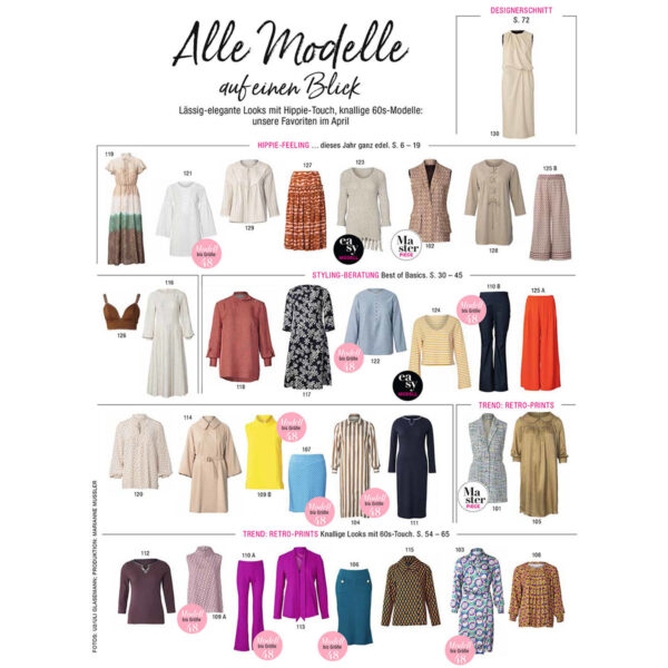 burda style Ausgabe April 2023 Inhalt Auswahl