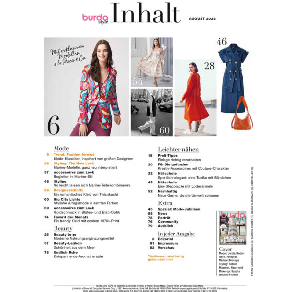 burda style Ausgabe August 2023