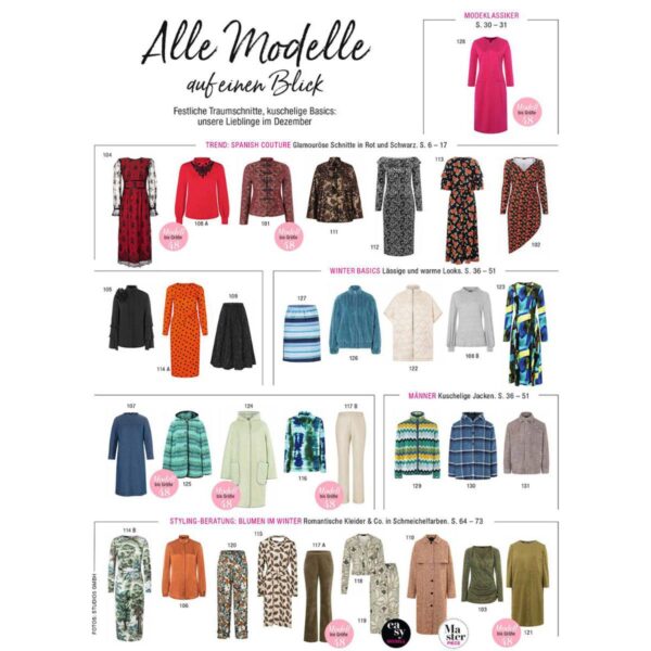 burda style Ausgabe Dezember 2023 Inhalt 3-4