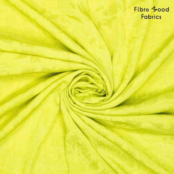 Gewebtes Viscose Jacquard mit Blättern #Fausta