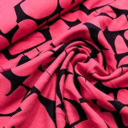 Viskose Crepe mit LENZING™ ECOVERO™ Fasern - Shady Shapes - crimson beere - Mind the Maker