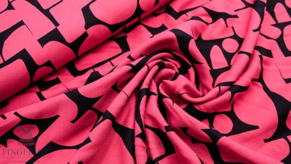 Viskose Crepe mit LENZING™ ECOVERO™ Fasern - Shady Shapes - crimson beere - Mind the Maker