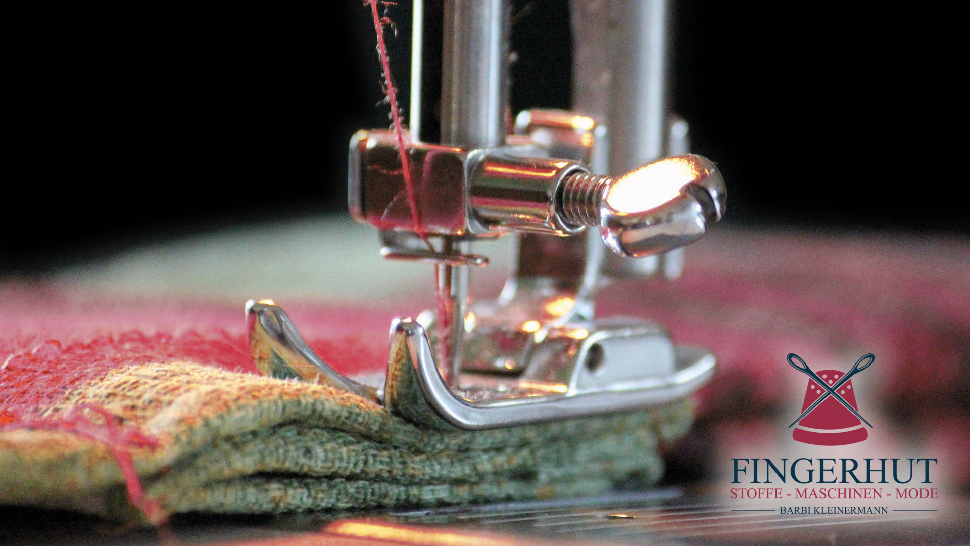 Nähmaschine mit Stoff